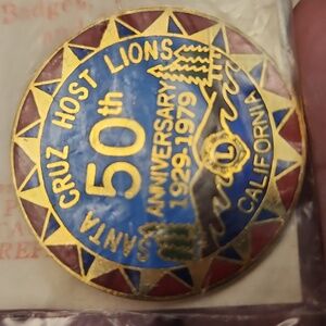 Santa Cruz Host Lions 50th Anniversary 1979 Souvenir Trading Pin New